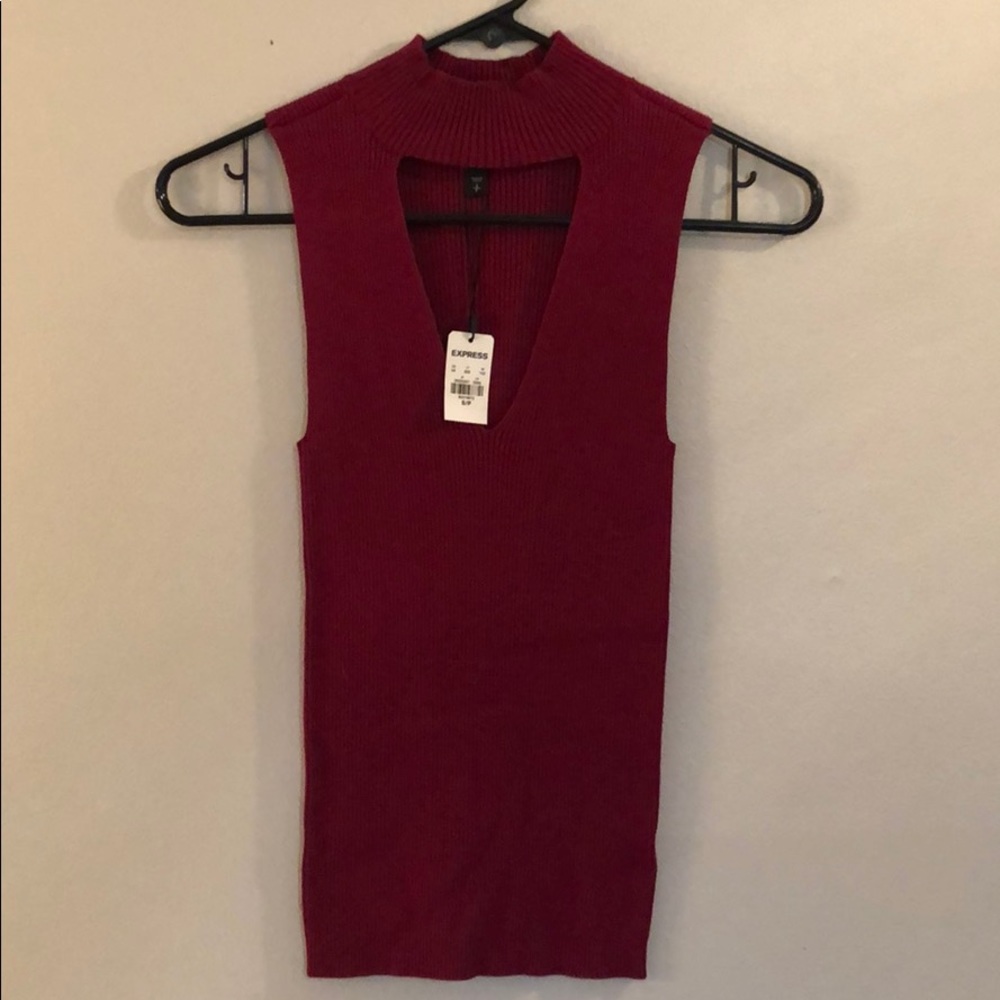 Mock Neck Peek-A-Boo Tank